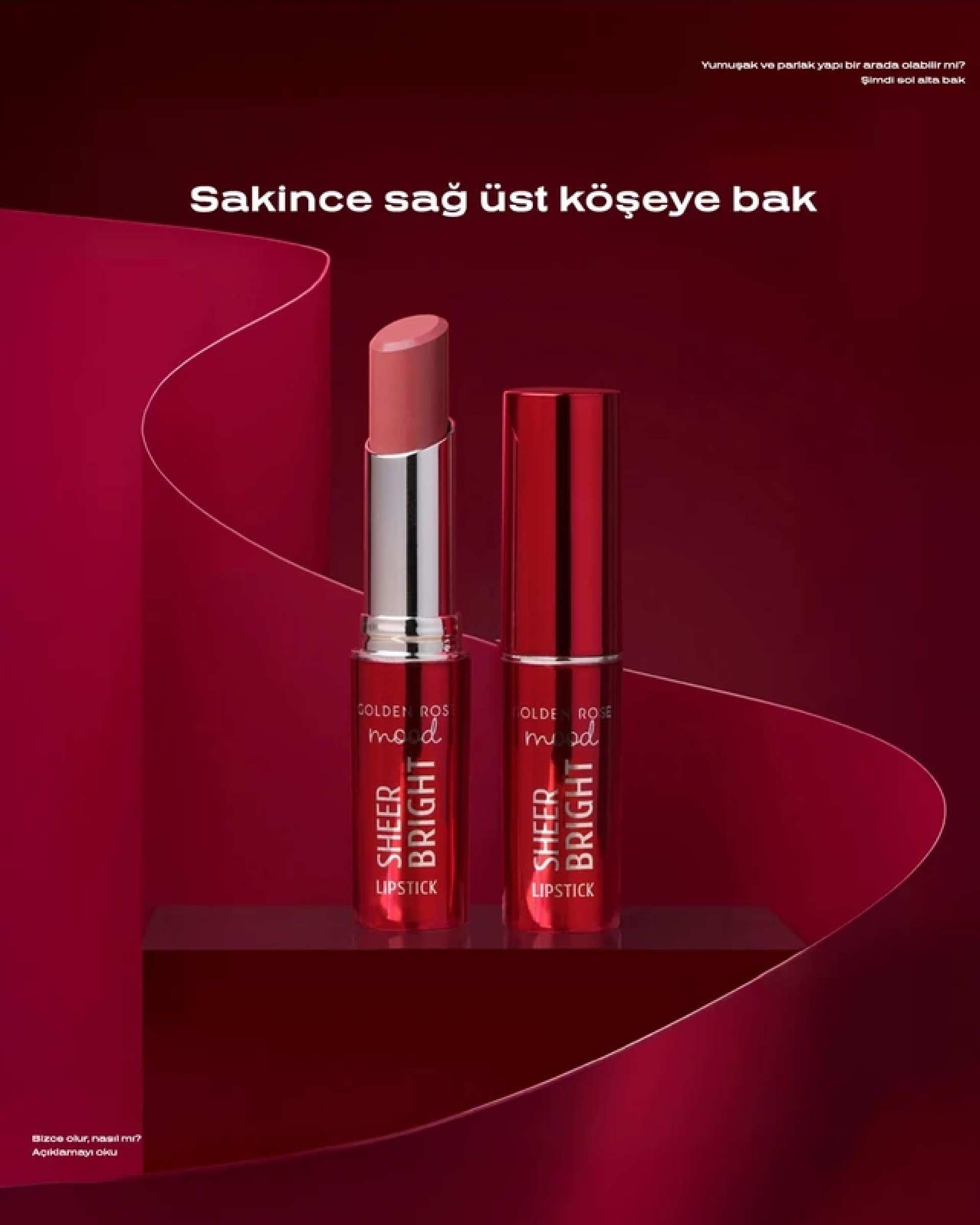 رژ لب جامد شیر برایت Sheer Bright گلدن رز Golden Rose شماره 103 رنگ Coral Red