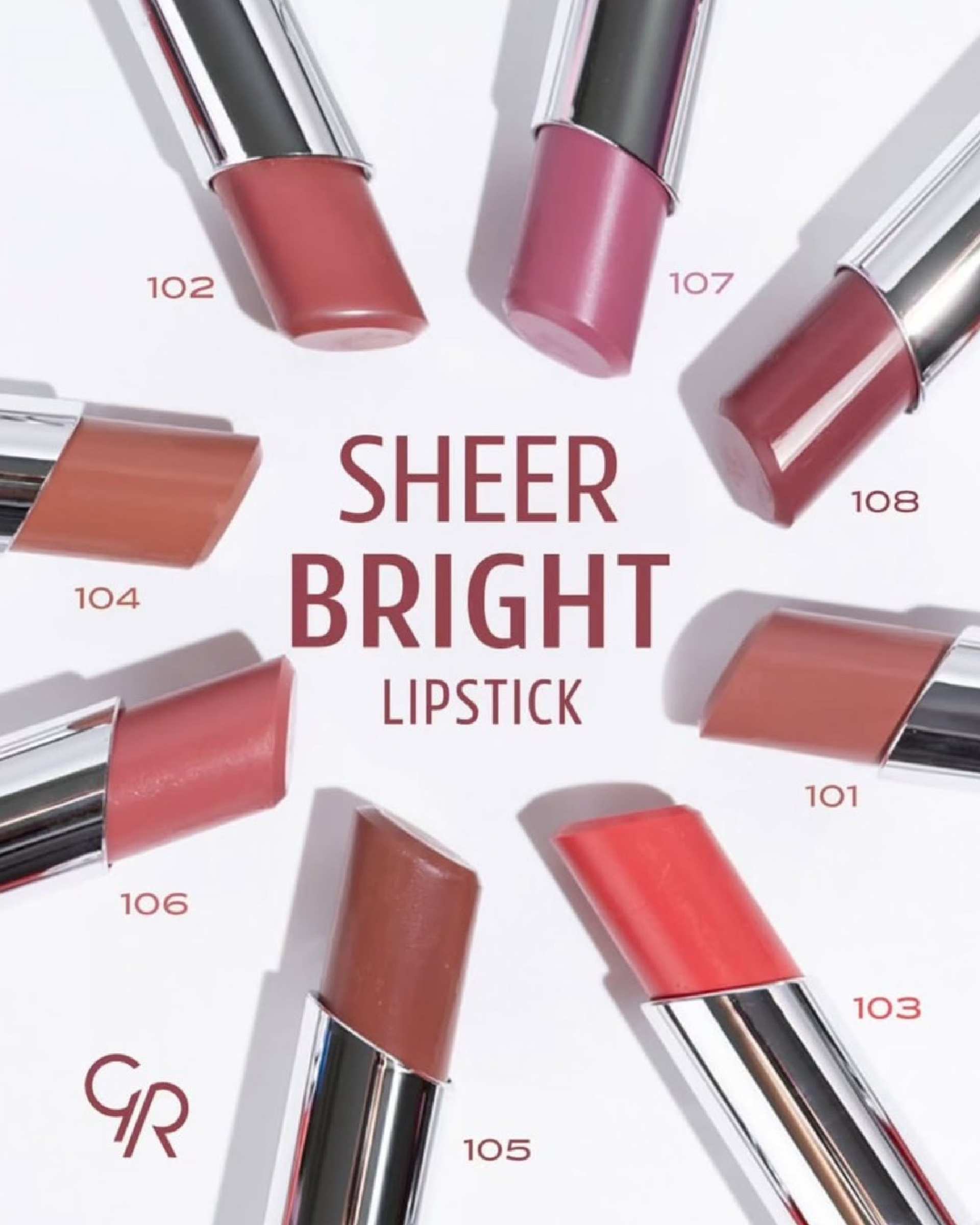 رژ لب جامد شیر برایت Sheer Bright گلدن رز Golden Rose شماره 103 رنگ Coral Red