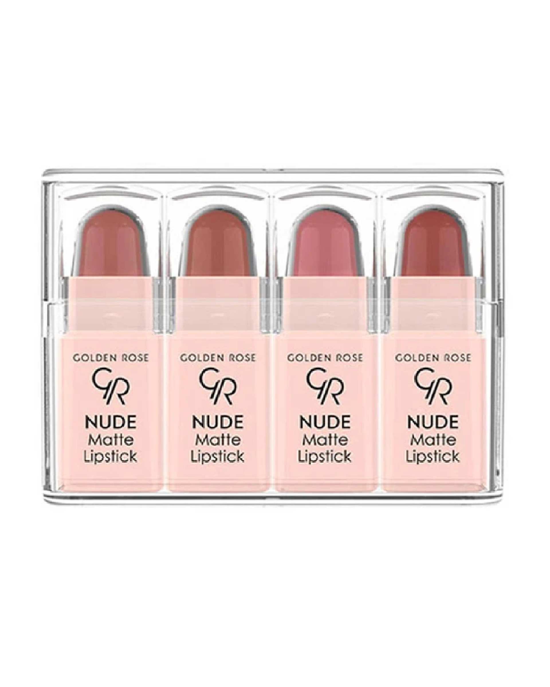رژلب جامد مات گلدن رز Golden Rose مدل مینی نود لوک Mini Look Nude مجموعه 4 عددی