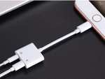 مبدل لایتنینگ با قابلیت اتصال همزمان شارژر و هندزفری Joyroom Lightning to 3.5mm+Lightning S-Y105