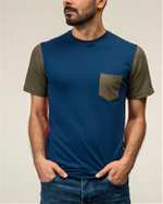 ​تی شرت مردانه نخی یقه گرد سرمه ای سورا
