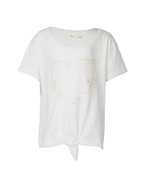 ​تی شرت دخترانه نخی یقه گرد سفید