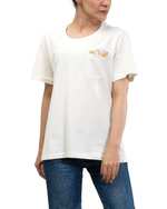 تی شرت زنانه نخی یقه گرد سفید جی پی ای