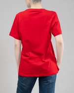 تی شرت زنانه نخی یقه گرد قرمز جی پی ای