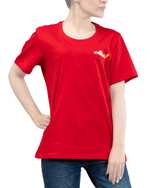 تی شرت زنانه نخی یقه گرد قرمز جی پی ای