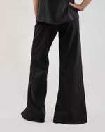 شلوار زنانه جین دمپا گشاد چاک دار مشکی یوروفشن 