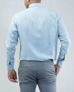پیراهن مردانه نخی آبی روشن فریولی