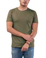تی شرت مردانه نخی یقه گرد سبز سدری اگزیتکس