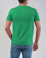 تی شرت مردانه نخی یقه گرد سبز اگزیتکس