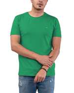 تی شرت مردانه نخی یقه گرد سبز اگزیتکس
