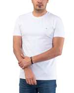 تی شرت مردانه نخی یقه گرد سفید اگزیتکس