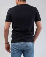 تی شرت مردانه نخی یقه گرد مشکی اگزیتکس