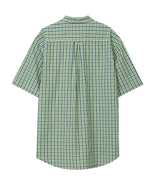 پیراهن مردانه سایز بزرگ آستین کوتاه سبز چهارخانه اگزیتکس
