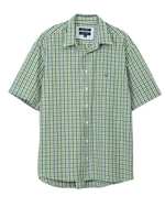 پیراهن مردانه سایز بزرگ آستین کوتاه سبز چهارخانه اگزیتکس