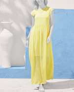 پیراهن زنانه ساحلی لیمویی راه راه اسمارا مدل IAN324991