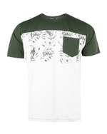 تی شرت مردانه نخی یقه گرد سبز سفید زانتوس کد 141388