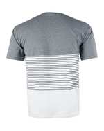 تی شرت مردانه نخی یقه گرد طوسی سفید زانتوس کد 141394