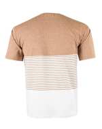 تی شرت مردانه نخی یقه گرد آجری سفید زانتوس کد 141394