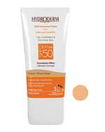 کرم ضد آفتاب کرم پودری SPF50 هیدرودرم Hydroderm مناسب پوست چرب بژ روشن 40ml