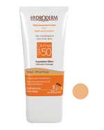 کرم ضد آفتاب کرم پودری SPF50 هیدرودرم Hydroderm مناسب پوست چرب بژ گندمی 40ml