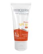 کرم ضد آفتاب رنگی SPF60 فاقد چربی فیزیکال با هدیه شامپو بدن کرمی با رایحه شکلات تلخ هیدرودرم Hydroderm