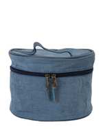 کیف لوازم آرایشی زنانه گرد آبی رنگ تا رنگ