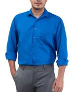 پیراهن مردانه نخی آبی کاربنی فرد