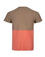تی شرت مردانه نخی یقه گرد نسکافه ای گلبهی بالون
