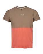 تی شرت مردانه نخی یقه گرد نسکافه ای گلبهی بالون