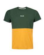 تی شرت مردانه نخی یقه گرد سبز پرتقالی بالون