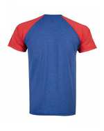 تی شرت مردانه نخی یقه گرد آبی بالون
