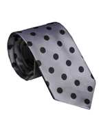 ​کراوات مردانه کد 1145 نقره ای خال خالی اکسوری