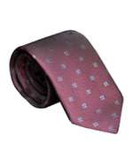 ​کراوات مردانه کد 1158 زرشکی طرح گل اکسوری